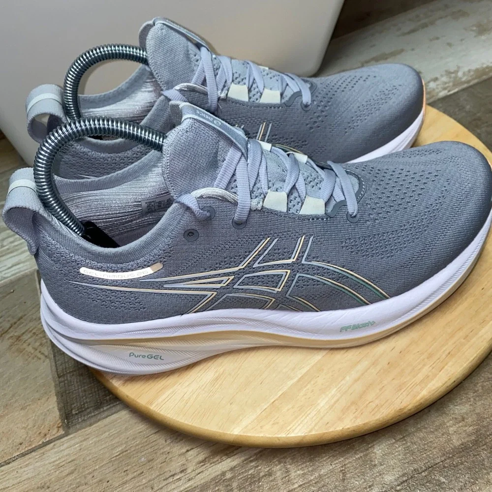 ASICS Gel Nimbus 26 Shoes Womens 8.5 US Gray PureGEL Running Walking 1012B601 - Picture 6 of 15